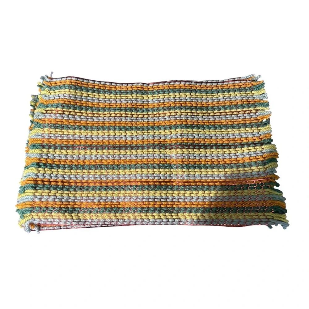 Vintage Woven Placemats Green Orange Retro MCM 12
